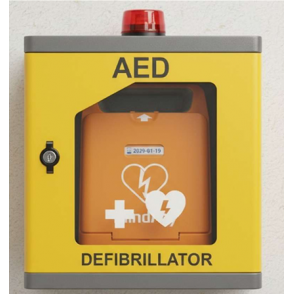 AED Aluminium Wall Cabinet With Alarm & Strobe Light Fabricated from EG Mild Steel, c/w Breakglass, 2 Keys,  Ba ery Operated Alarm & Red Strobe Light