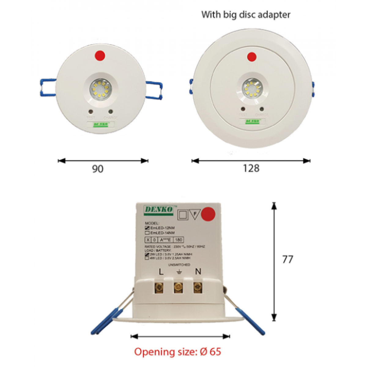 Emergency Recess LED down light